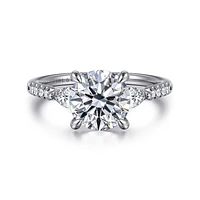 Gabriel & Co 8 Engagement Ring 14K White Gold Lotus ER16486R8W44JJ