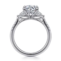 Gabriel & Co 8 Engagement Ring 14K White Gold Lotus ER16486R8W44JJ