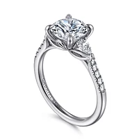 Gabriel & Co 8 Engagement Ring 14K White Gold Lotus ER16486R8W44JJ