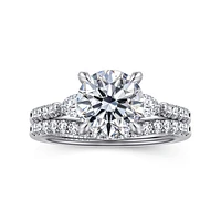 Gabriel & Co 8 Engagement Ring 14K White Gold Lotus ER16486R8W44JJ