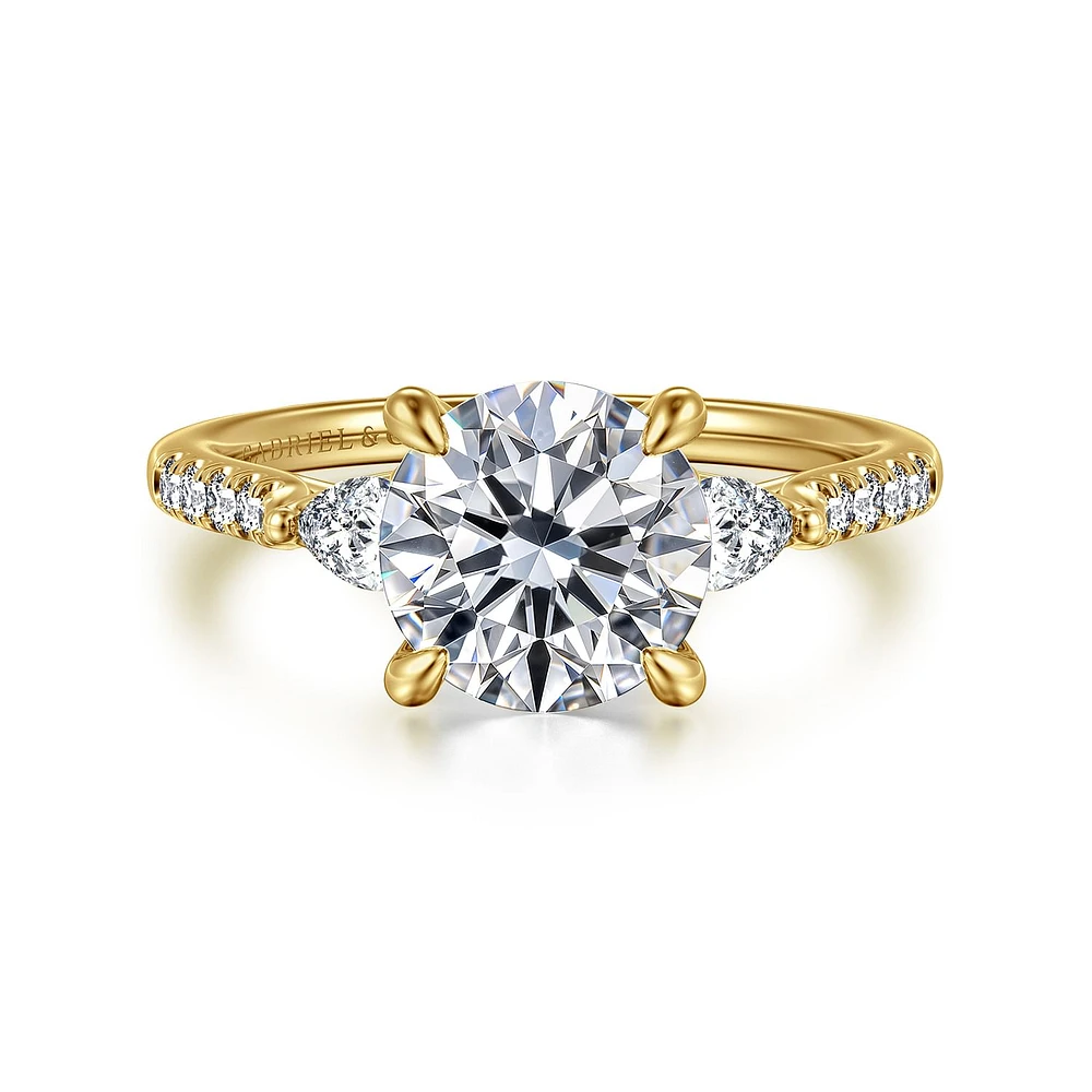 Gabriel & Co 8 Engagement Ring 14K Yellow Gold Lotus ER16486R8Y44JJ