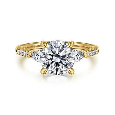 Gabriel & Co 8 Engagement Ring 14K Yellow Gold Lotus ER16486R8Y44JJ