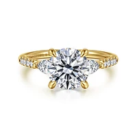 Gabriel & Co 8 Engagement Ring 14K Yellow Gold Lotus ER16486R8Y44JJ