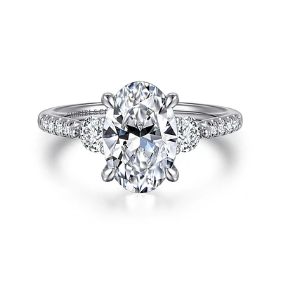 Gabriel & Co 10.5X7 Engagement Ring 14K White Gold Lotus ER16487O8W44JJ