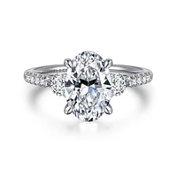 Gabriel & Co 10.5X7 Engagement Ring 14K White Gold Lotus ER16487O8W44JJ