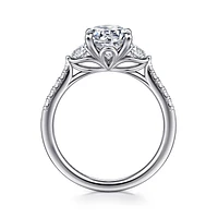 Gabriel & Co 10.5X7 Engagement Ring 14K White Gold Lotus ER16487O8W44JJ