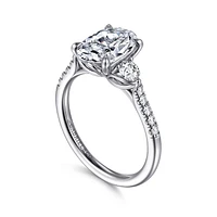 Gabriel & Co 10.5X7 Engagement Ring 14K White Gold Lotus ER16487O8W44JJ