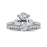 Gabriel & Co 10.5X7 Engagement Ring 14K White Gold Lotus ER16487O8W44JJ