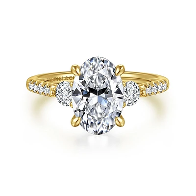 Gabriel & Co 10.5X7 Engagement Ring 14K Yellow Gold Lotus ER16487O8Y44JJ