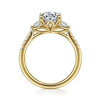 Gabriel & Co 10.5X7 Engagement Ring 14K Yellow Gold Lotus ER16487O8Y44JJ
