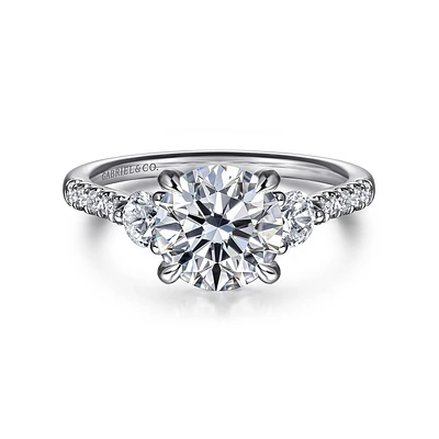 Gabriel & Co 7.4 Engagement Ring 14K White Gold Lotus ER16487R6W44JJ
