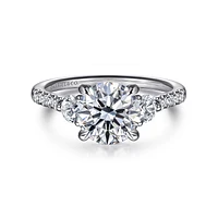 Gabriel & Co 7.4 Engagement Ring 14K White Gold Lotus ER16487R6W44JJ