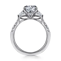 Gabriel & Co 7.4 Engagement Ring 14K White Gold Lotus ER16487R6W44JJ
