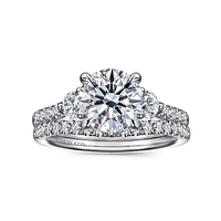 Gabriel & Co 7.4 Engagement Ring 14K White Gold Lotus ER16487R6W44JJ