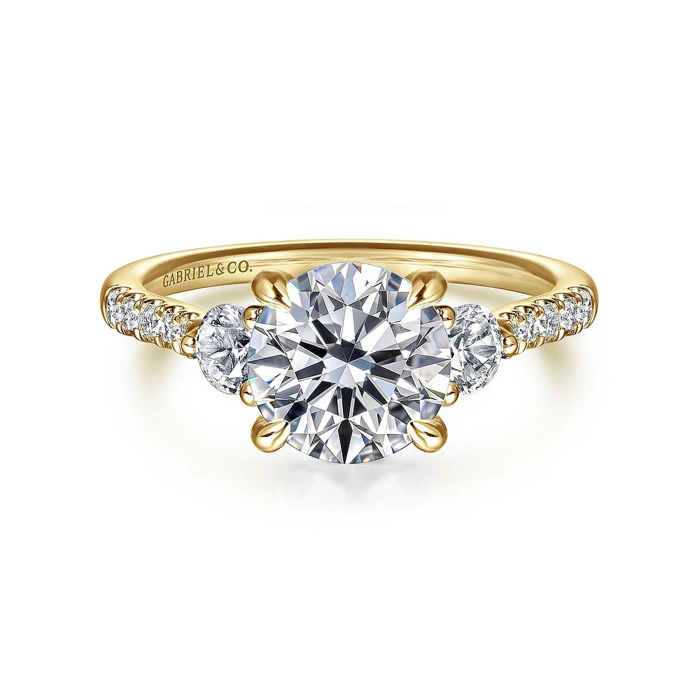 Gabriel & Co 7.4 Engagement Ring 14K Yellow Gold Lotus ER16487R6Y44JJ