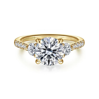 Gabriel & Co 7.4 Engagement Ring 14K Yellow Gold Lotus ER16487R6Y44JJ
