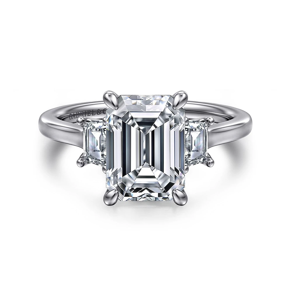 Gabriel & Co 9.5X7 Engagement Ring 14K White Gold Lotus ER16489E12W43JJ