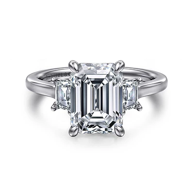 Gabriel & Co 9.5X7 Engagement Ring 14K White Gold Lotus ER16489E12W43JJ