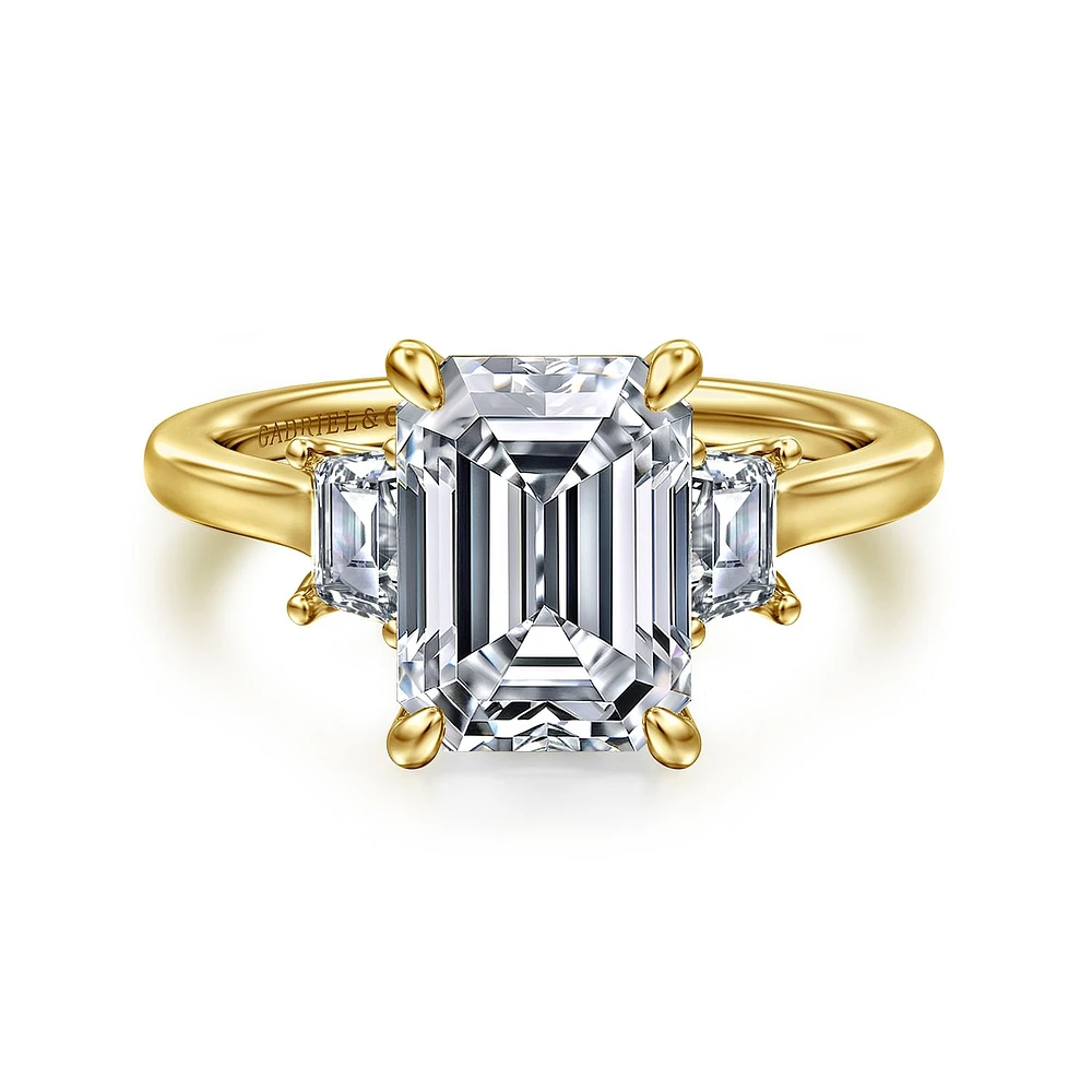 Gabriel & Co 9.5X7 Engagement Ring 14K Yellow Gold Lotus ER16489E12Y43JJ