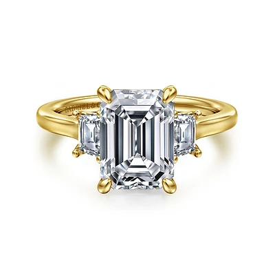 Gabriel & Co 9.5X7 Engagement Ring 14K Yellow Gold Lotus ER16489E12Y43JJ