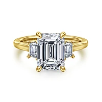 Gabriel & Co 9.5X7 Engagement Ring 14K Yellow Gold Lotus ER16489E12Y43JJ
