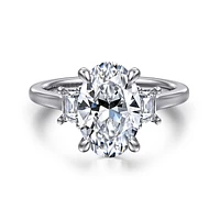 Gabriel & Co 11.5X7.5 Engagement Ring 14K White Gold Lotus ER16489O12W43JJ