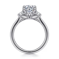 Gabriel & Co 11.5X7.5 Engagement Ring 14K White Gold Lotus ER16489O12W43JJ