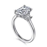 Gabriel & Co 11.5X7.5 Engagement Ring 14K White Gold Lotus ER16489O12W43JJ