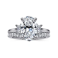 Gabriel & Co 11.5X7.5 Engagement Ring 14K White Gold Lotus ER16489O12W43JJ