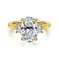 Gabriel & Co 11.5X7.5 Engagement Ring 14K Yellow Gold Lotus ER16489O12Y43JJ