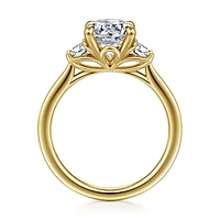 Gabriel & Co 11.5X7.5 Engagement Ring 14K Yellow Gold Lotus ER16489O12Y43JJ