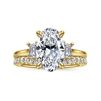 Gabriel & Co 11.5X7.5 Engagement Ring 14K Yellow Gold Lotus ER16489O12Y43JJ