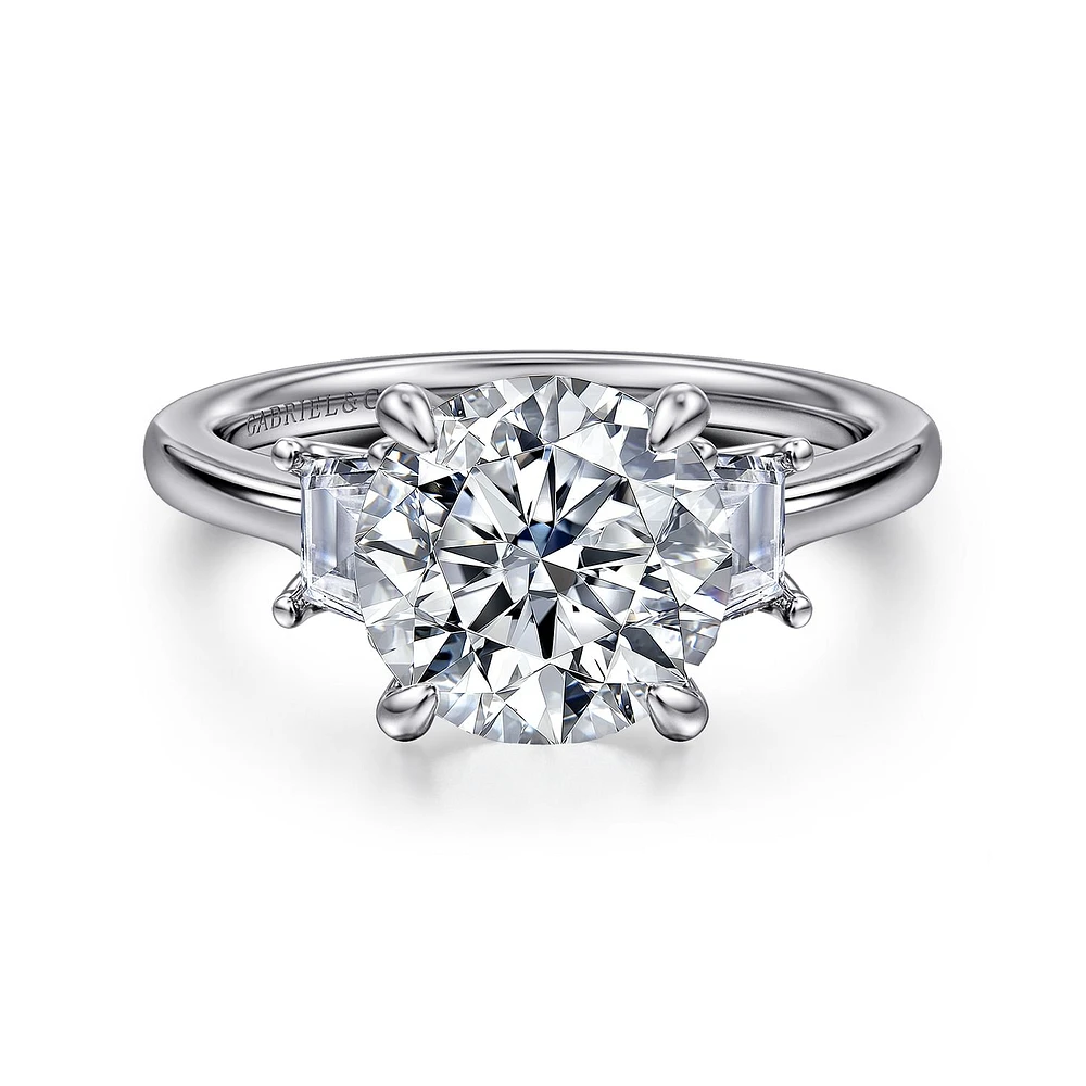Gabriel & Co 9 Engagement Ring 14K White Gold Lotus ER16489R12W43JJ