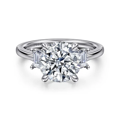 Gabriel & Co 9 Engagement Ring 14K White Gold Lotus ER16489R12W43JJ