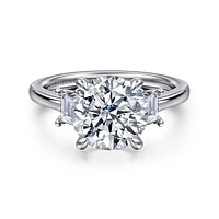 Gabriel & Co 9 Engagement Ring 14K White Gold Lotus ER16489R12W43JJ