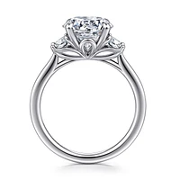 Gabriel & Co 9 Engagement Ring 14K White Gold Lotus ER16489R12W43JJ