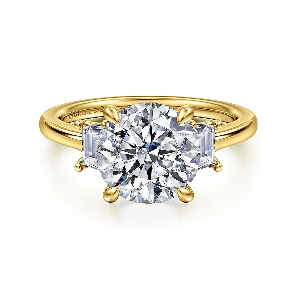 Gabriel & Co 9 Engagement Ring 14K Yellow Gold Lotus ER16489R12Y43JJ