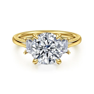 Gabriel & Co 9 Engagement Ring 14K Yellow Gold Lotus ER16489R12Y43JJ