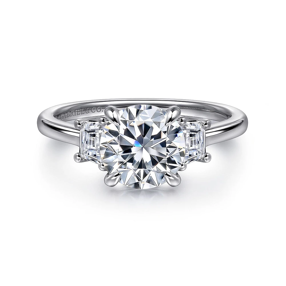 Gabriel & Co 8 Engagement Ring 14K White Gold Lotus ER16489R8W43JJ