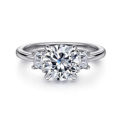Gabriel & Co 8 Engagement Ring 14K White Gold Lotus ER16489R8W43JJ