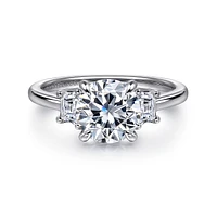 Gabriel & Co 8 Engagement Ring 14K White Gold Lotus ER16489R8W43JJ