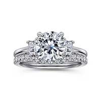 Gabriel & Co 8 Engagement Ring 14K White Gold Lotus ER16489R8W43JJ
