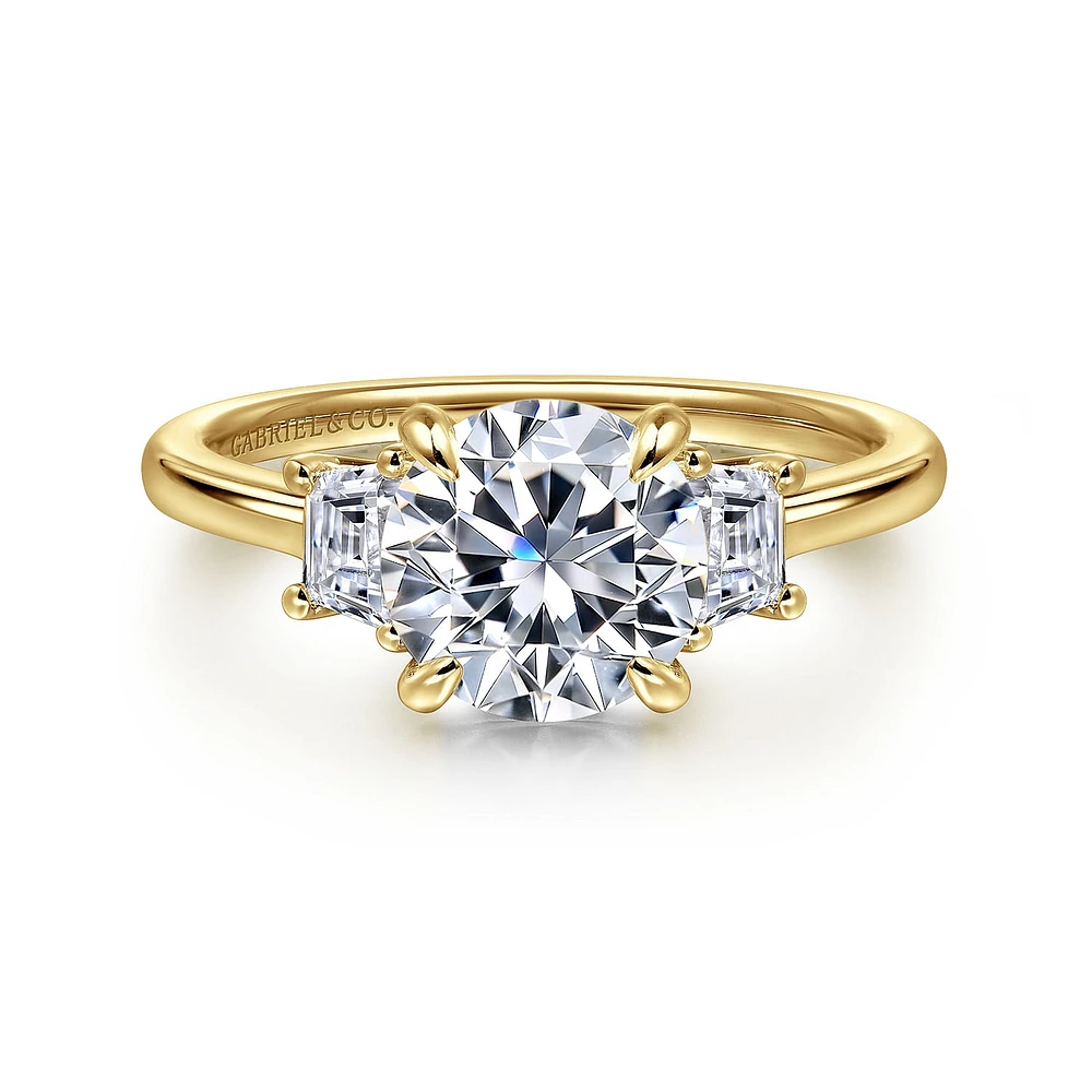 Gabriel & Co 8 Engagement Ring 14K Yellow Gold Lotus ER16489R8Y43JJ