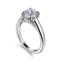 Gabriel & Co 7.4 Engagement Ring 14K White Gold Contemporary ER16491R6W44JJ
