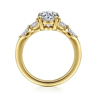 Gabriel & Co 10.5X7 Engagement Ring 14K Yellow Gold Floral Nouveau ER16495O8Y43JJ