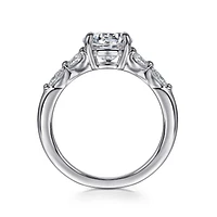 Gabriel & Co 7.4 Engagement Ring 14K White Gold Floral Nouveau ER16495R6W43JJ