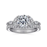 Gabriel & Co 7.4 Engagement Ring 14K White Gold Floral Nouveau ER16495R6W43JJ