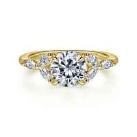 Gabriel & Co 7.4 Engagement Ring 14K Yellow Gold Floral Nouveau ER16495R6Y43JJ