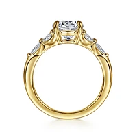 Gabriel & Co 7.4 Engagement Ring 14K Yellow Gold Floral Nouveau ER16495R6Y43JJ