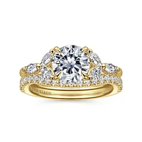 Gabriel & Co 7.4 Engagement Ring 14K Yellow Gold Floral Nouveau ER16495R6Y43JJ